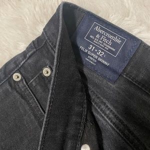 Abercrombie and Fitch Faded Black Wash Jeans MENS